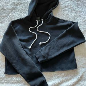 black cropped hoodie